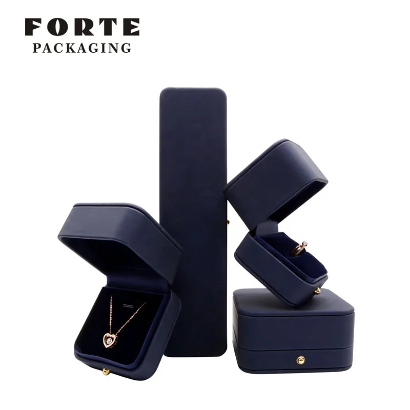 

FORTE blue empaques joyeria Fillet leather trinket 'jewery' necklace box jewelry packing boxes jewellery box