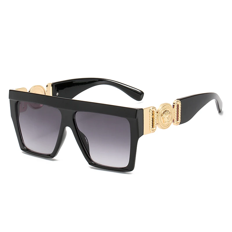 

L8223 Hot Selling Flat Top Big Frame Fashion Oversized Square Sunglasses Brand Designer Large Shades UV400 Gradient Sun Glasses
