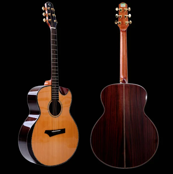 Hot Sale Geake S-600 High-Gloss Solid Cedar Acoustic Guitar High-End Handmade Instrument