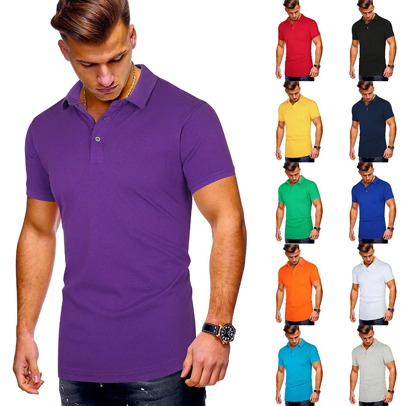 

Summer Men's Clothing Plain T Shirts camisetas chemises Cotton Multicolor Short Sleeve Men's Polo Shirts, White,red,yellow,purple,gray,green,black,navy,orange,blue