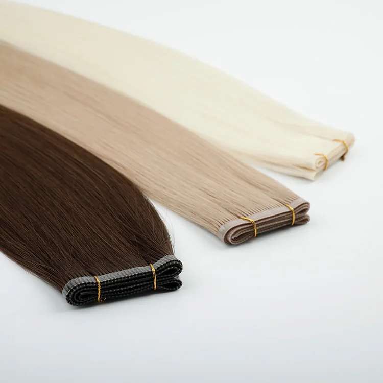 LeShine Double Drawn Remy Unprocessed Cuticle Aligned Raw Flat Weft Hair Skin Pu Weft Hair Extensions  details