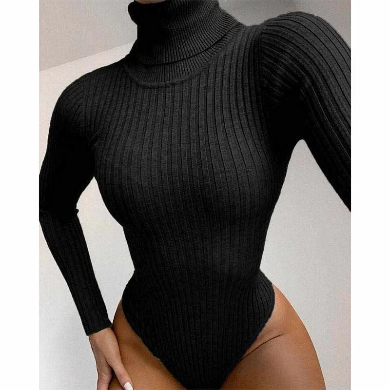 

Wholesale Fall Winter Ladies Clothing  Fit All Long Sleeve Turtleneck Sweater Ribbed Women Bodysuit