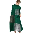 OEM/ODM New Block Color Lady Elegant Asia Dresses Women Long Sleeve