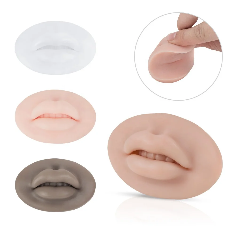 

5D Soft False Silicone Lips Blushing Mold Permanent Makeup Tattoo Microblading Full Realistic 3D Lip Practice Silicone Skin