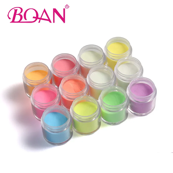 

12 Colors 10ml Box Luminous Effect Natural Dry Acrylic Nail DIpping Powder Nail Kits