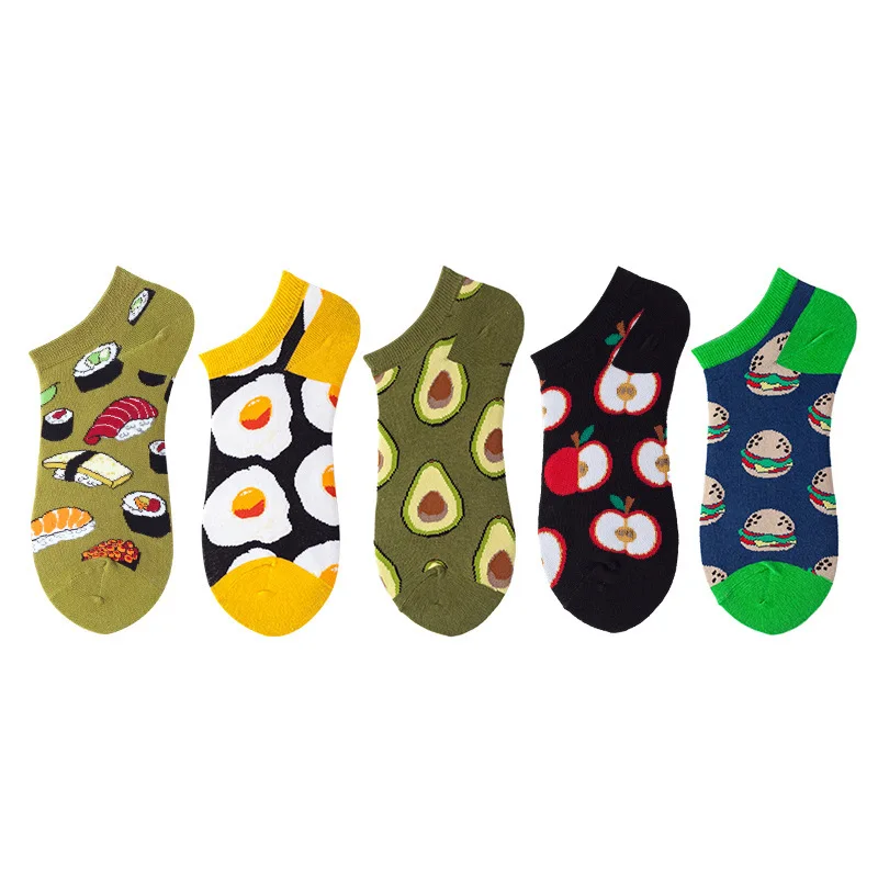 

Top Quality Fashion New 2021 Wholesale Custom Logo 100% Cotton Men Colorful Fashion Novelty Ankle No Show Socks