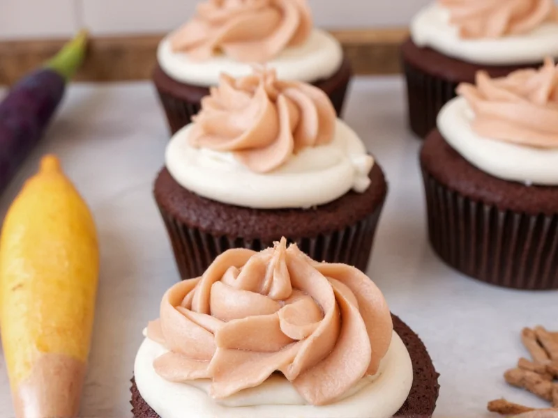 Piped cupcakes with homemade icing