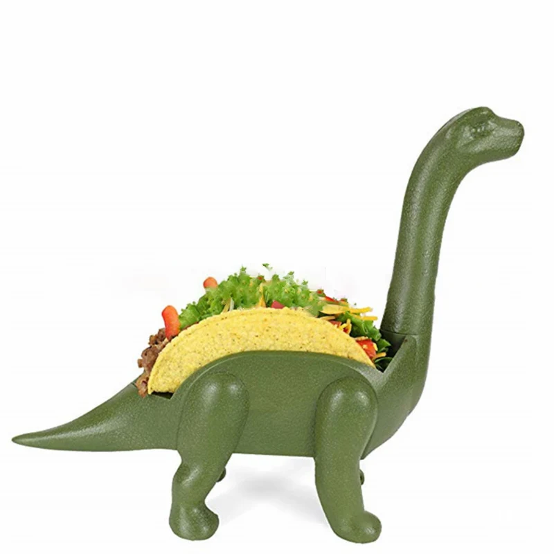 

ABS Plastic Food Rack Creative Dinosaur Tricolor Exquisite Mexican Cookies Storage Appearance Patent Living Room Decoration, Light green/dark green/pink