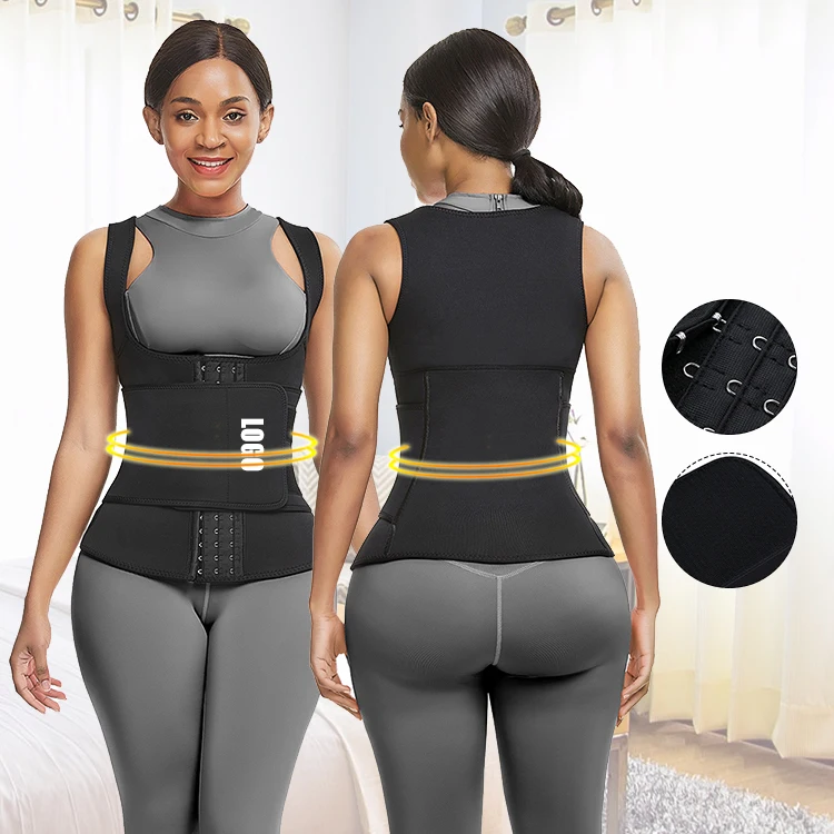 

Wholesale Custom Logo Women Workout Jogging Wear Tummy Control Sauna Sweat Tops Waist Trainer Vest