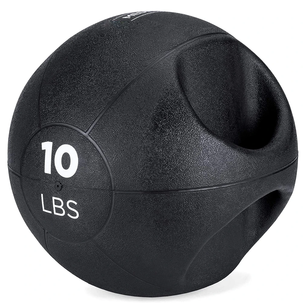 
24 Hours Customer Service Durable Dual-handle Easy-grip Rubber Medicine Ball. 