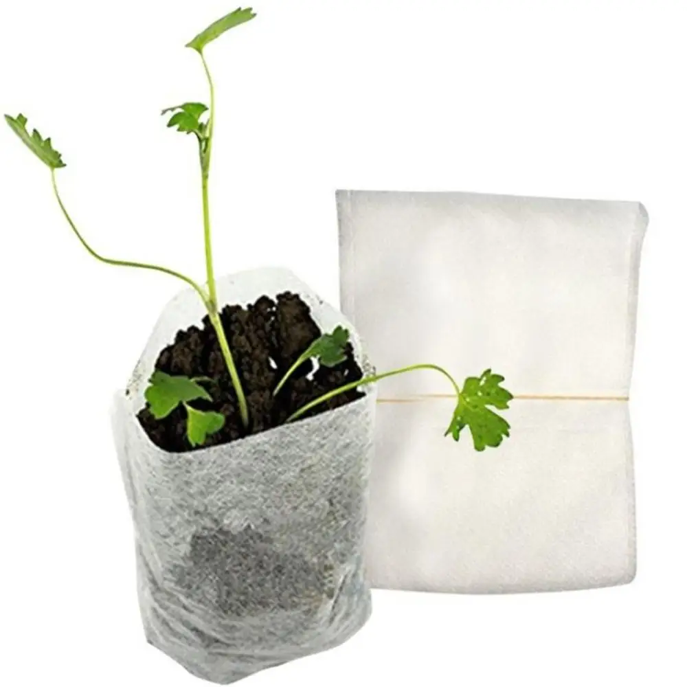 

100PCS/Bag Biodegradable Seed Nursery Bags Vegetable Transplant Breeding Pots Nursery Flower Pots Garden Planting Bag