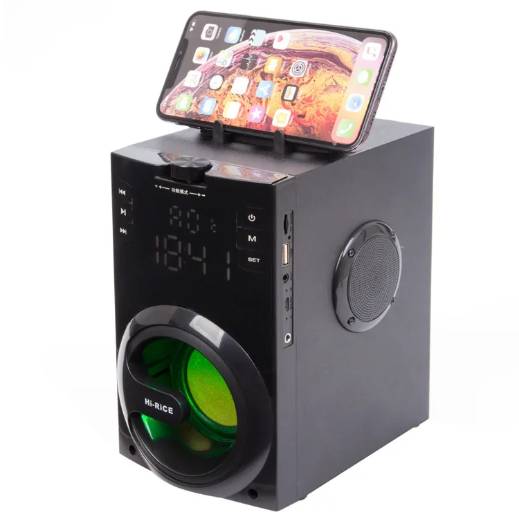 

Portable Wood Box indoor and outdoor use AUX USB TF MP3 FM radio subwoofer super bass mini portable speaker