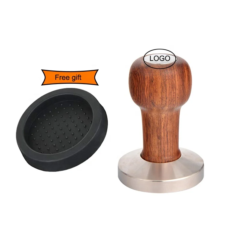 

Wooden Coffee Tamper, Stainless Steel Coffee Tamper 58mm Barista Espresso Base Coffee Bean Press