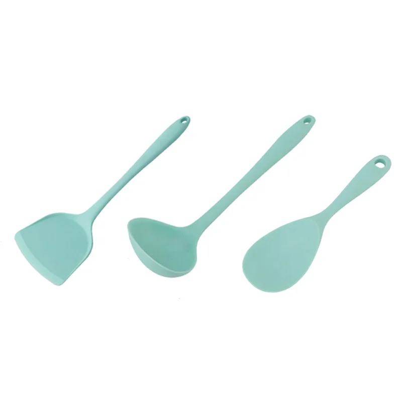 

OEM/ODM Reusable Non-toxic Safety Cookware Silicon Kitchen Utensils, Light green,pink
