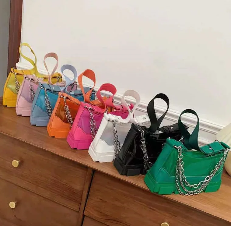 

C1070101 melee 2021 Summer Popular Transparent Shoes Purses Young Lady Fashion Clear Handbag Girls Luxury Bags For Ladies