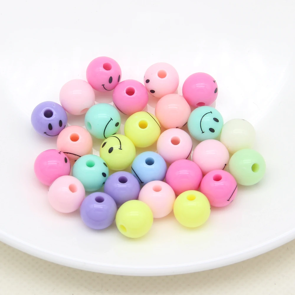 

Mixed yellow Smiling Face Smile Round Spacer Beads Plastic Beads Acrylic Beads for Jewelry Making Necklace, Yellow and mixed color