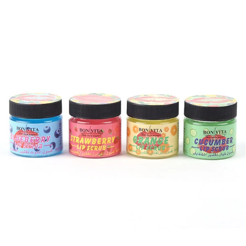 

Wholesale Coconut Castor Oil Peeling Lip Mask Fruit Particles Lip Scrub Moisturizing Exfoliating Cream for dry dark lipss