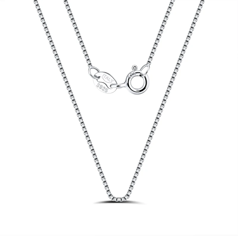 

RINNTIN SC07 Jewelry Chain Wholesale Italian 925 Sterling Silver Box Chain Necklace