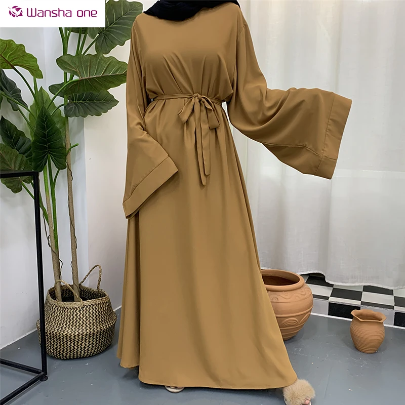 

wholesale 2021 women solid color turkish abayah islam kimono muslim abaya dubai middle east islamic clothing dress, Picture color