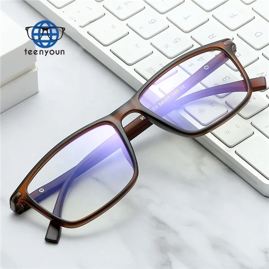 

Teenyoun Eyewear Fashion Luxury Flexible Frame Glasses Business Oculos Rectangle Tr90 Anti Blue Light Eyeglasses For Men