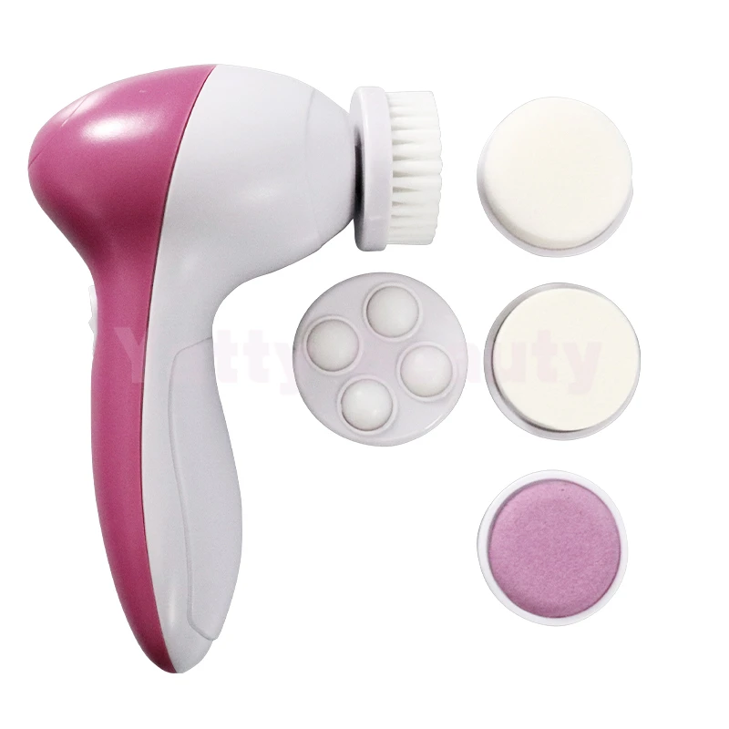 

hot sale products in 2020 top 50 5 in1 skin care brush ultrasonic sonic electric facial cleansing brush, Pink