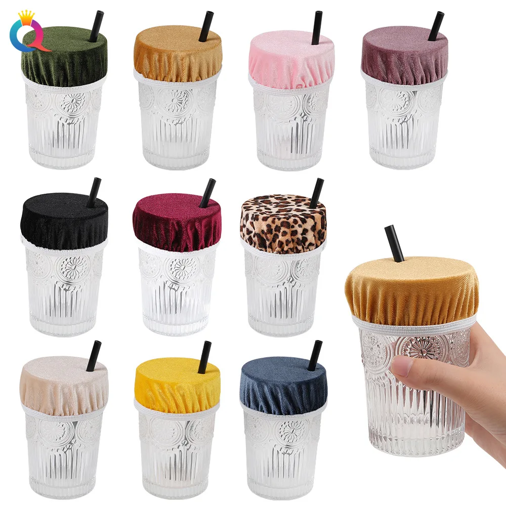 

stretchable fabric drink cover for outdoor party bar wine cup cover lip