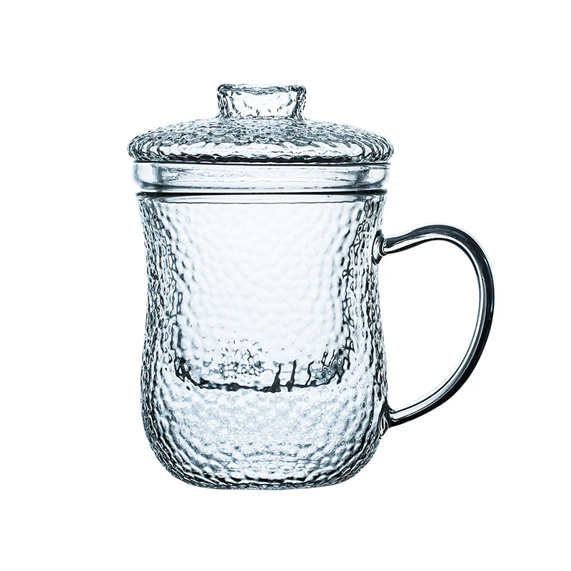 

Hammered Glass Infuser Mug For personal office tea drinking