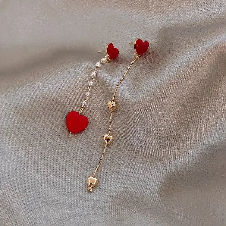 

fashion trendy wholesale heart red colour earrings