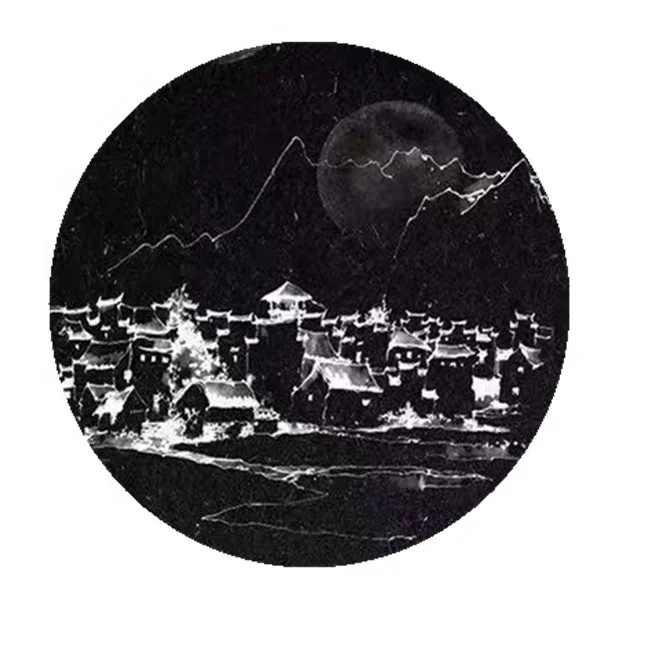 
29cm Black Color Round Art Circle Dot Set Painting Paper Pack 