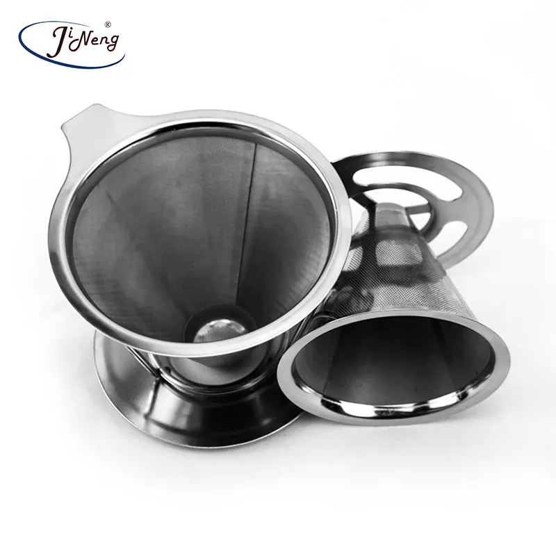 Stainless Steel Coffee Filter Coffee Dripper Reusable Paperless Pour Over Drip Stainless Steel Coffee Cone Filter