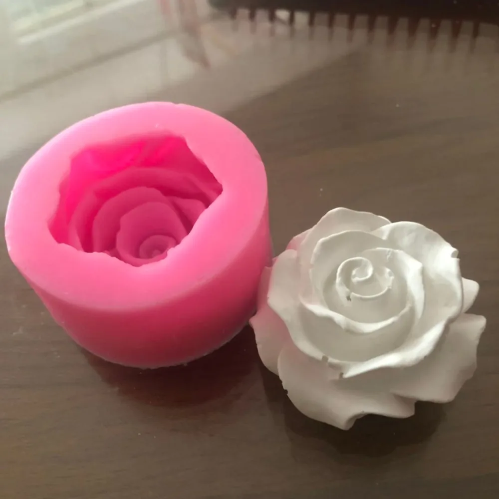 

Silicone Fondant Soap Flower Bloom Rose shape 3D Cake Mold Cupcake Jelly Candy Chocolate Decoration Baking Tool Moulds