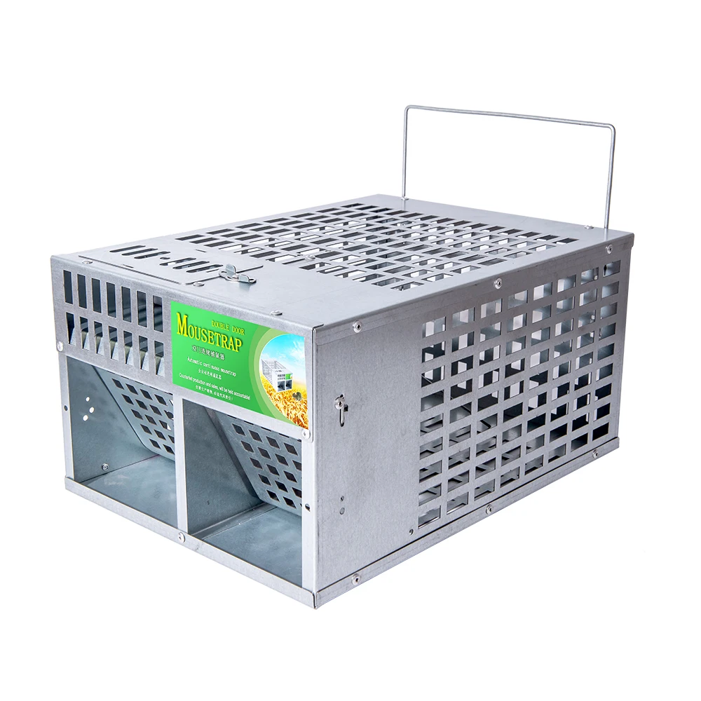 

Pest Control Live Catching Rat Live Catcher Mice Mouse Trap Bait Cage, Silver