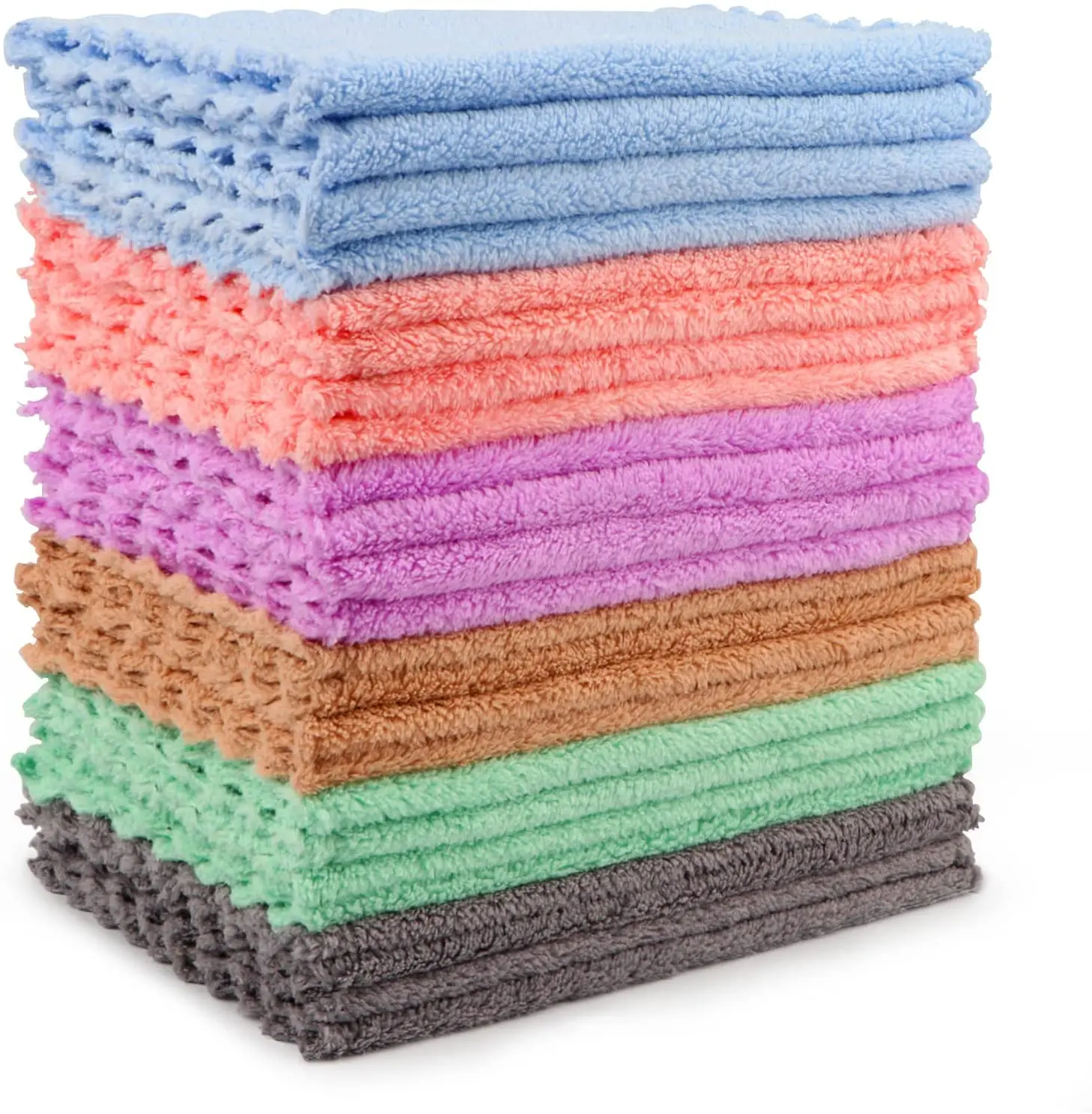 

Coral Velvet Kitchen Dishcloths 10 Pack,Soft Reusable Dish Towels, Coral Fleece Dish Cloths, Highly Absorbent Reusable Cleaning