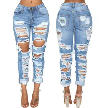 womens ripped denim jeans