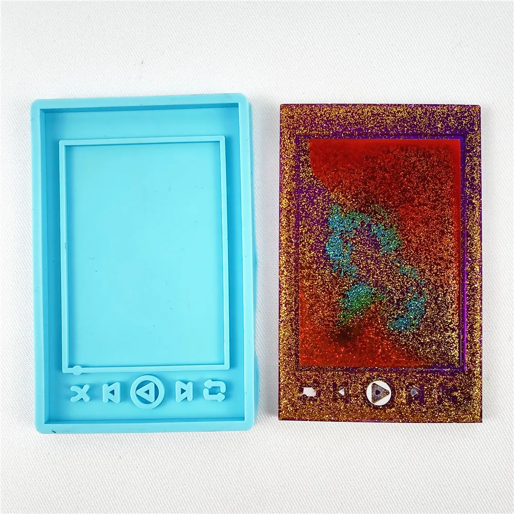 

2066 big size DIY MP3 shiny music player resin silicone mold