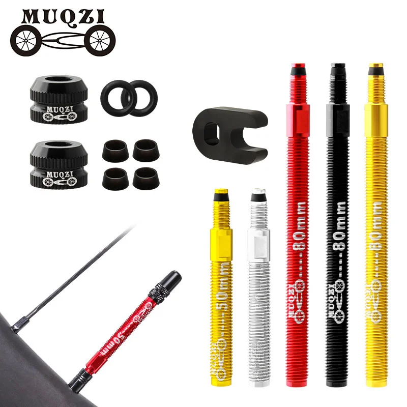 

MUQZI Bicycle Accessories Tubeless presta valve extender 50mm/80mm Bike Valve Extender