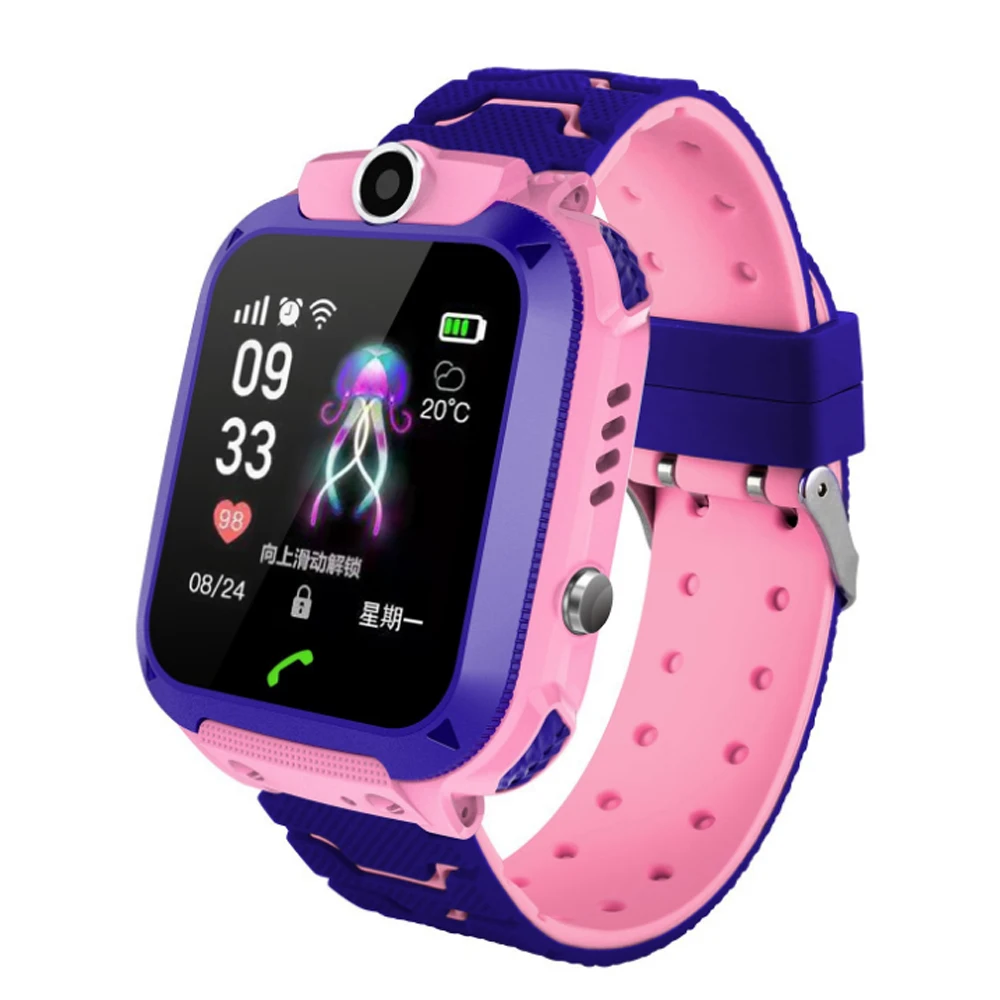 

Q12 Kids Watch 1.44 inch Positioning IP67 Anti-lost Smart Watch Tracker SOS SIM Call GSM SIM Gifts For Child Kids Q12, Blue/pink