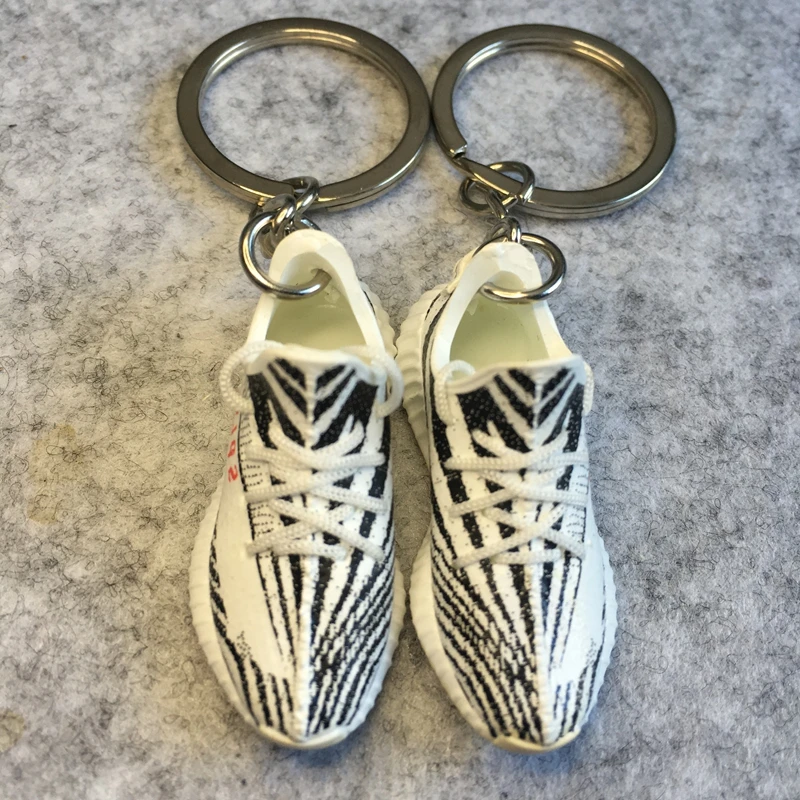 

Free shipping 3d yeezy frozen yellow sneaker kanye west shoe keychain for yeezy 350 v2