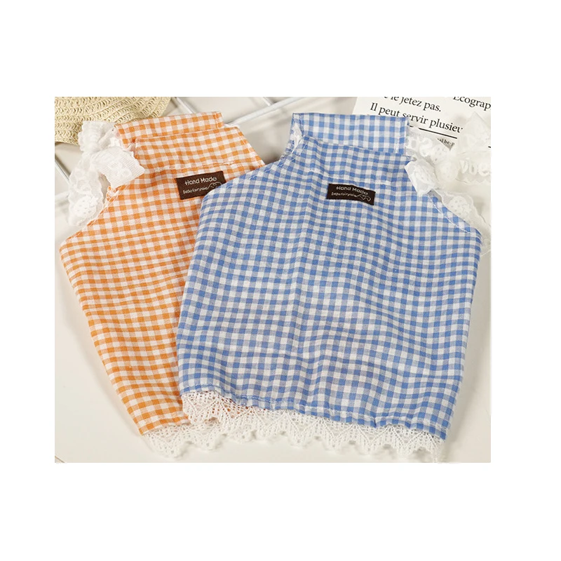 

Hot sale summer cute plaid pet clothes cat clothes dog dress shirt