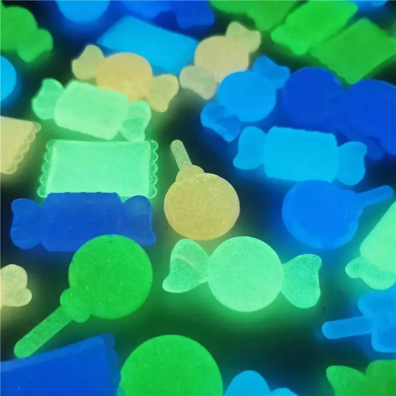 

Cute Glow In The Dark Slime Beads Acrylic Candy Sugar Lollipop Luminous Beads For DIY Ornament Scrapbook Crafts Toy Kid