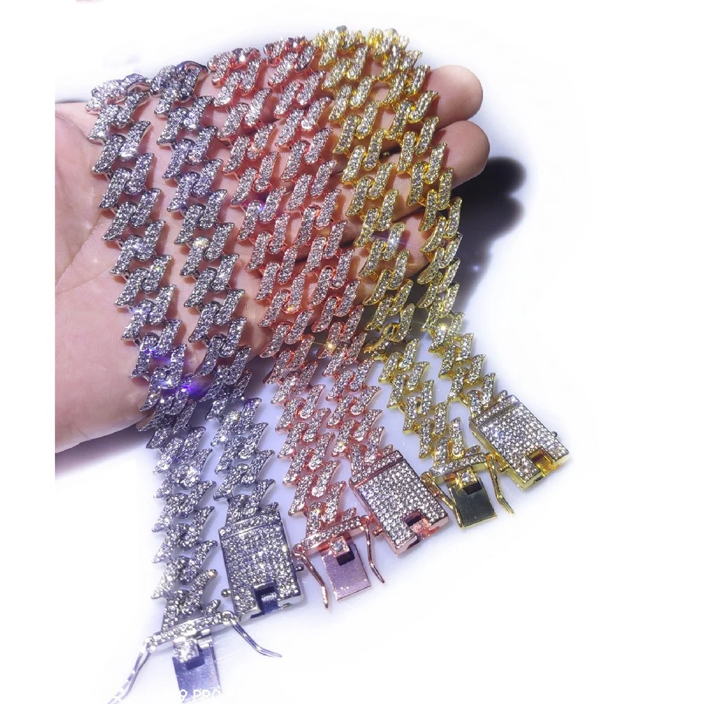 

Spiked Chain Good quality Iced Out Cuban Link Hip Hop Fashion Socks Pendant Hip Hop Jewelry