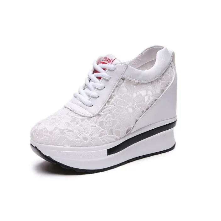 

2021 China Wholesale Good Quality Ladies Platform Sneakers Women Shoes Heel Casual, White,black