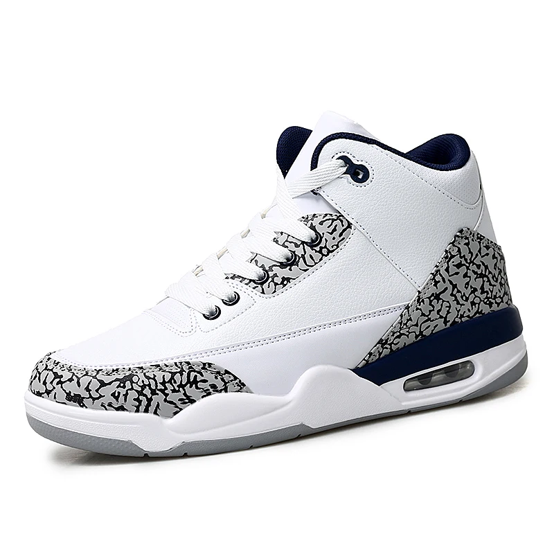 Mixed color white High Top mens leather Sneaker basketball shoes custom