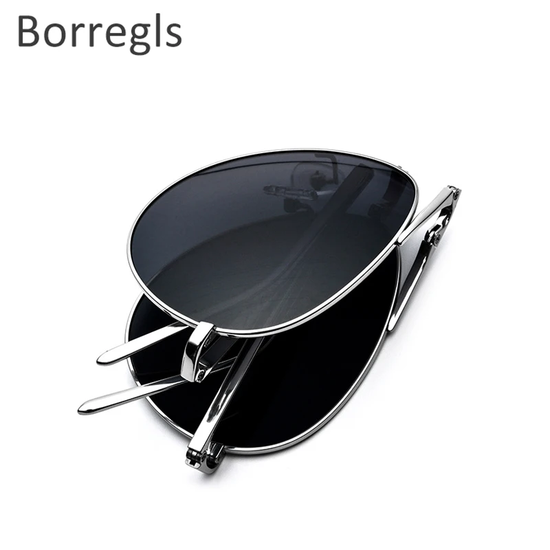 

Borregls Pure Titanium Polarized Sunglasses Men Folding Aviation New Aviador High Quality Sun Glasses for Men 1838