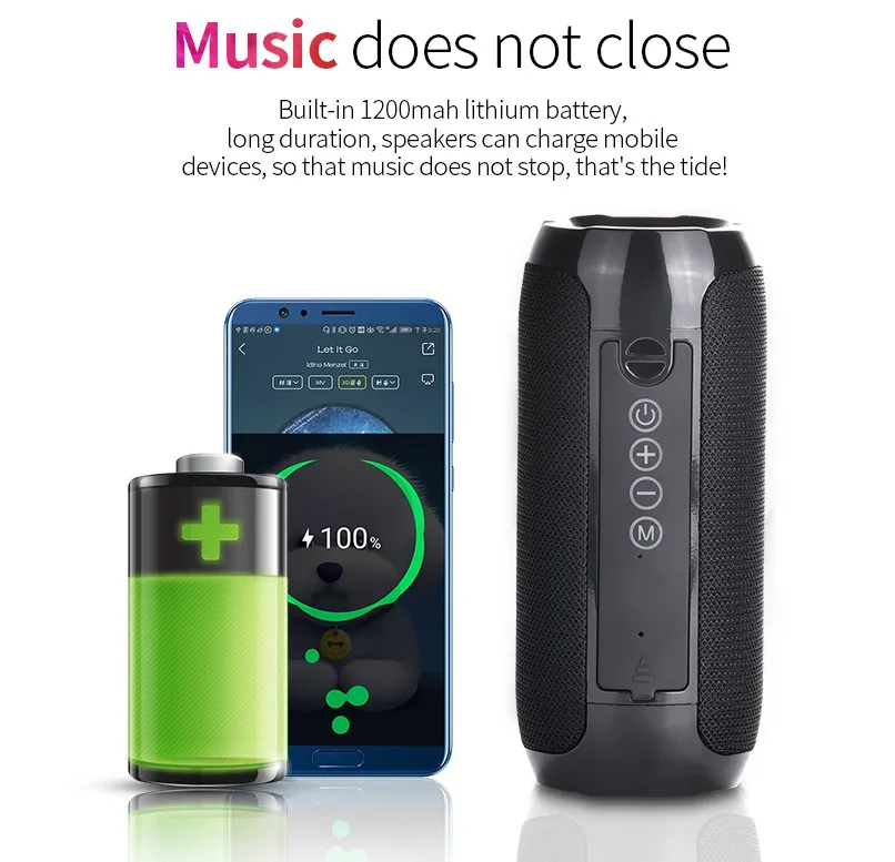 2020 new arrival stock available IPX6 waterproof 5*2 bass powered bluetooths speaker wireless speaker for outdoor mobile - ANKUX.COM