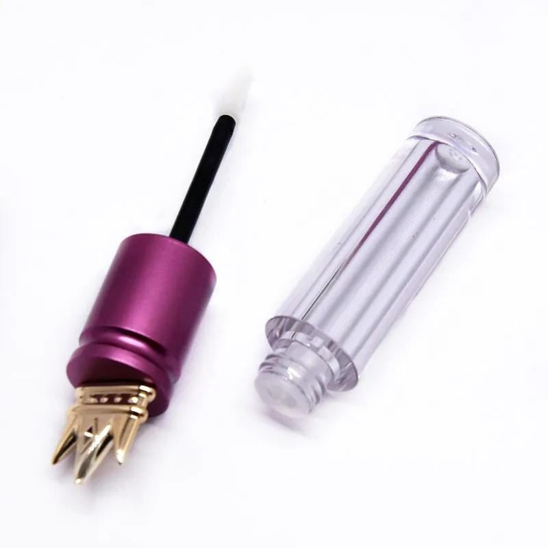 
Hot sale BIG brand empty 3ml clear round crown top lip gloss tubes with purple crown cap stopper container  (62426429278)