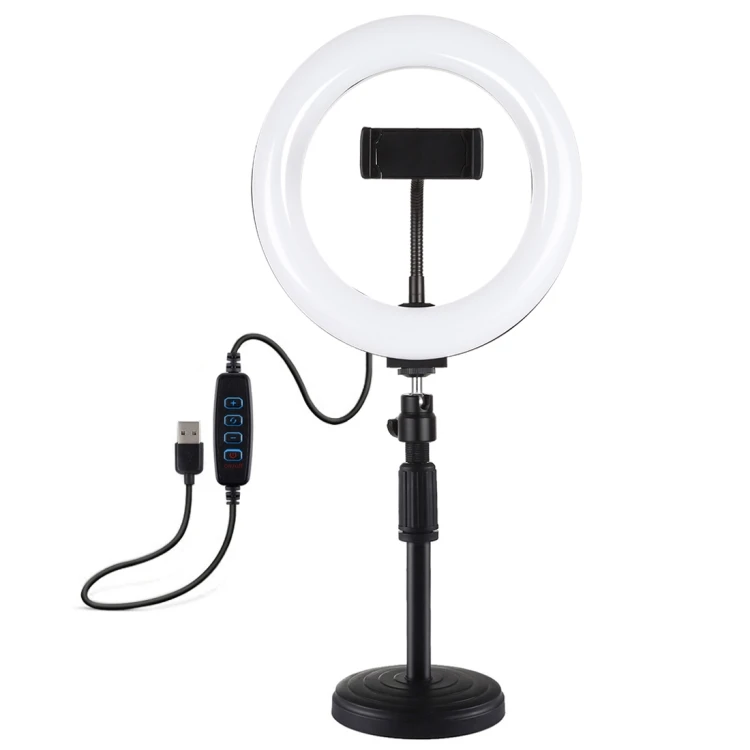 

Hot Sale PULUZ 7.9 inch Ring Fill Light LED Selfie Circle Makeup Mini Portable Phone Lamp Ring Light With Tripod Stand, Black