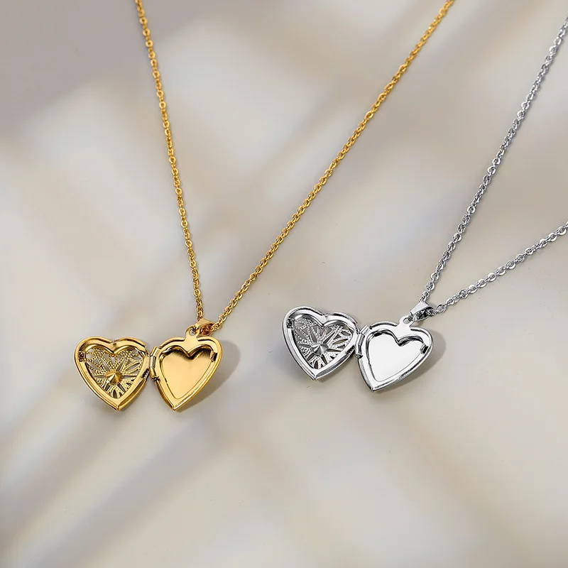 

stainless steel never fade off diamond heart shape charms DIYpicture necklaceFloating Locket necklace