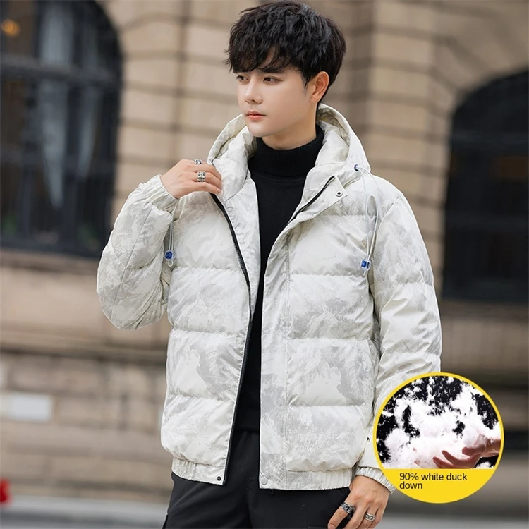 

Wholesale Custom High Quality Plus Size Coats Men Winter Jackets Men's Black Male Logo Down Coat Made Camo Puffer Jacket, 2colors