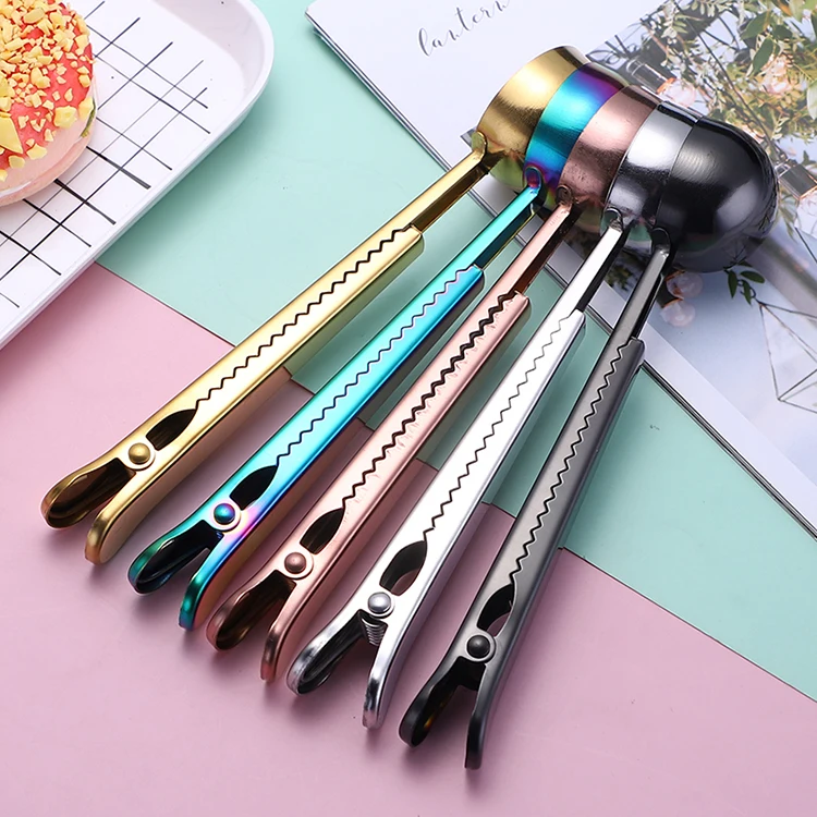 
Multifunction Scoop 15ml Stainless Steel Measuring Coffee Beans Spoon/Scoop With Bag Clip 